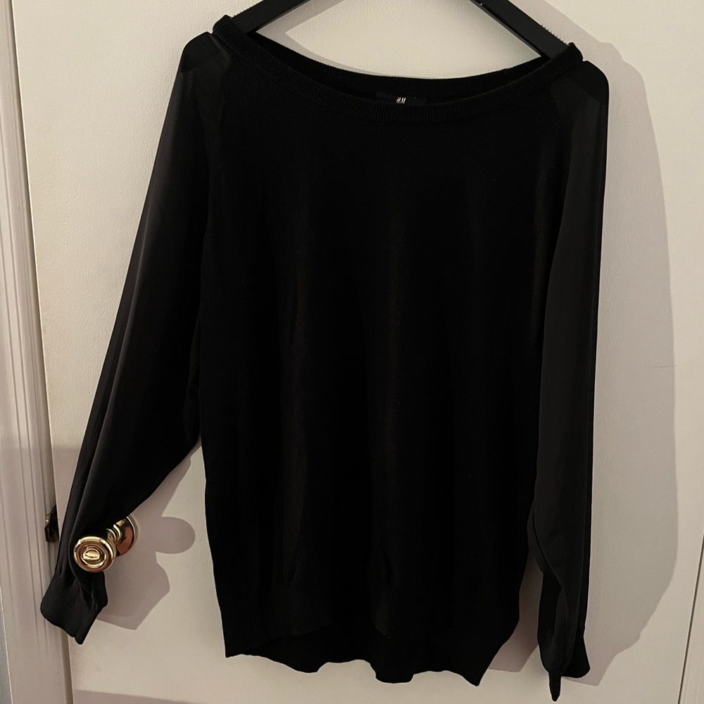 Lightweight Sheer Sleeve Sweater